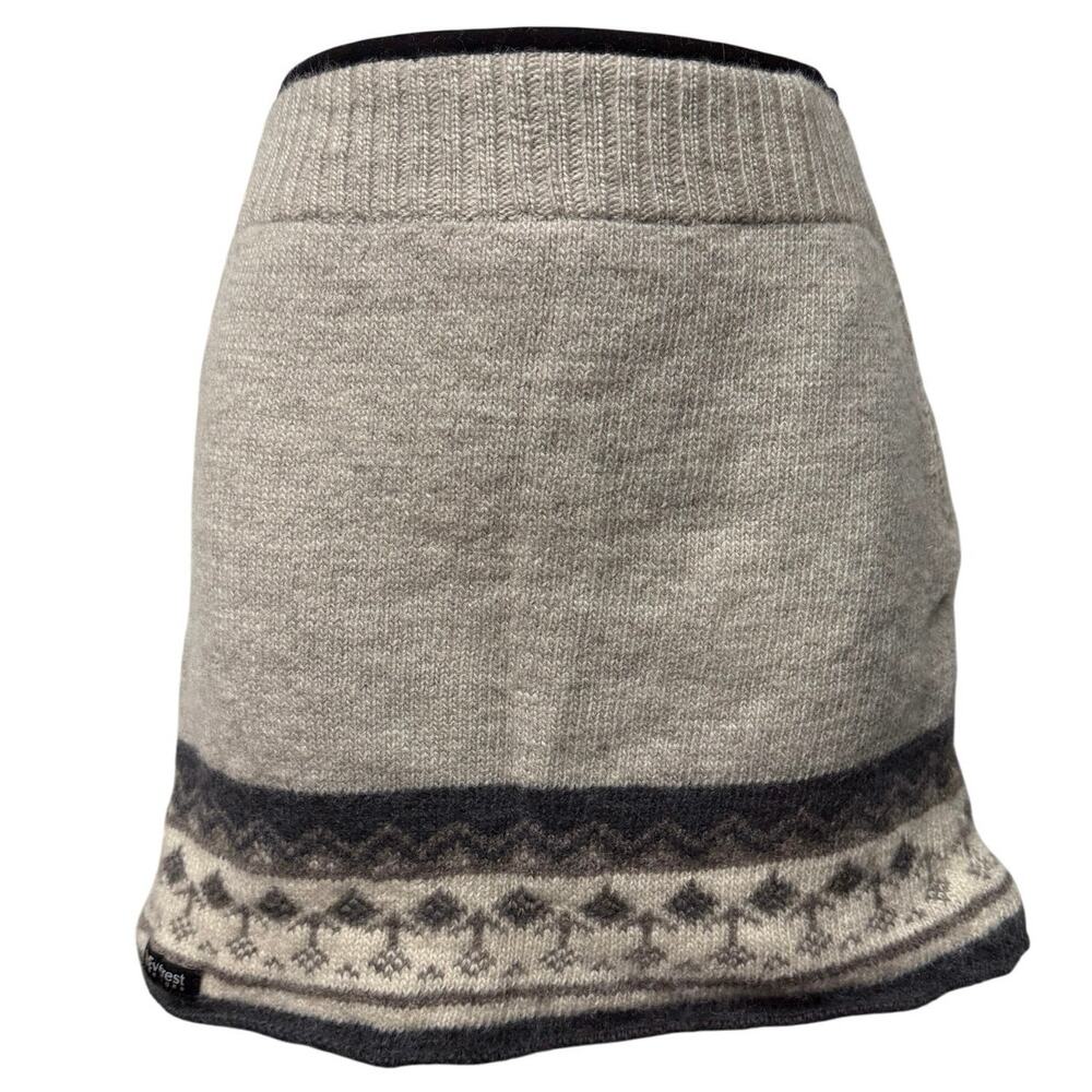 Cozy Gray Patterned Mini Skirt